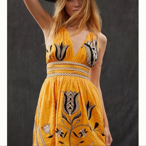 Anthropologie Mini Sleek and Sophisticated Trendy Dress with Plunging V-neck - Picture 2 of 7